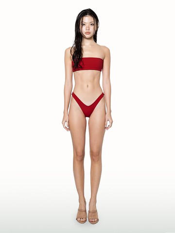 Luxe Micro Bandeau Bikini Set [Rich Red]