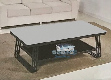 雪之屋 1811#大理石紋大茶几(上層8mm強化清玻/下層5mm強化黑玻) X311-02