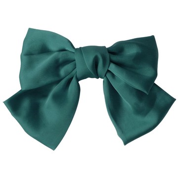 soosda 高級絲綢緞面大蝴蝶結自動髮夾 366  綠 藍
