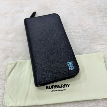 【博柏利｜全新】現貨 BURBERRY 長夾 防刮紋 TB 小標 錢包 拉鍊長夾 送禮｜Little Bee 小蜜蜂精品