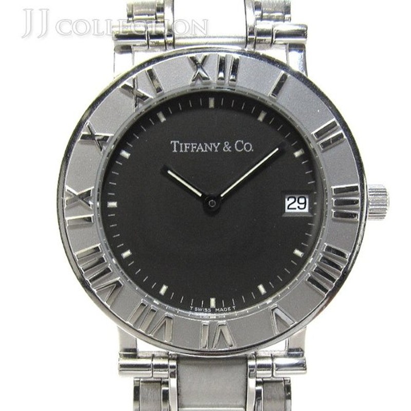 中古 Tiffany Co ティファニー アトラス メンズ腕時計 デイト クオーツ Ss 文字盤ブラック St 通販 Lineポイント最大0 5 Get Lineショッピング