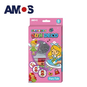 【AMOS 阿摩司】韓國原裝 6色女孩模型板DIY玻璃彩繪組(台灣總代理公司貨)