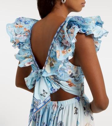 Camilla Shirred floral cotton maxi dress