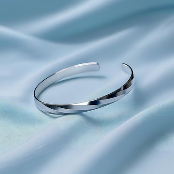 Titanvek鈦金屬手環6MM-旋轉流線-免費內圈雷雕刻字