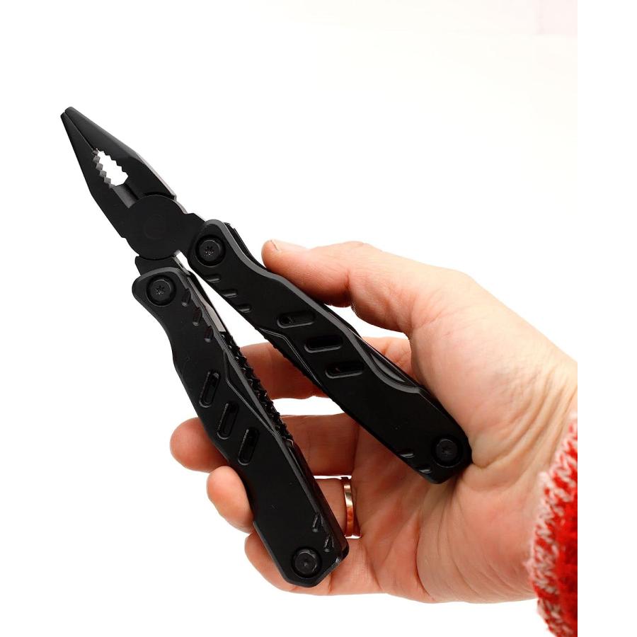 All In One Tool Multi-tool 13-in-1 Multitool Needle Nose Plier  Stripper  Wire Cutter Bottle Opener  Can Lifter Cross Screwdriver Saw Blade For Out