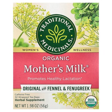 Traditional Medicinals, Organic Mother's Milk®，原初茴香/胡蘆巴，無咖啡萃取，32 茶包，1.98 盎司（56 克）