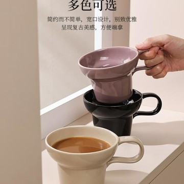 陶瓷女士精致咖啡杯杯子早餐杯馬克杯簡約高級感耐高溫牛奶杯家用