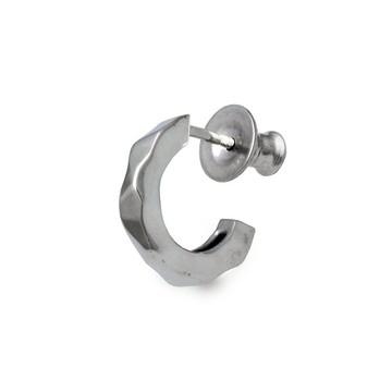 鎚紋 圈形耳環 / 銀質 925 耳環 / 簡約耳環 / 男士飾品 / 銀飾 / 送男友禮物 / 送男性禮物 / pe76