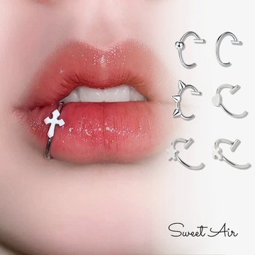 免穿孔假唇環 唇環 唇釘 M41 多款式 免穿孔 唇環夾式 假唇環 唇夾 唇環無洞 假唇釘 唇環 夾式