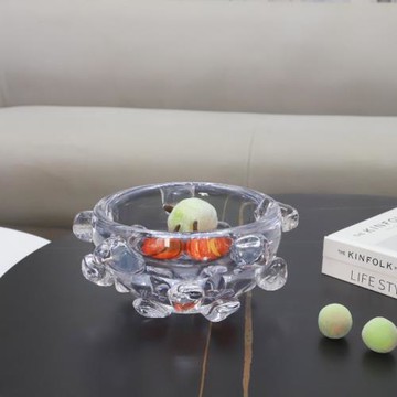 北歐創意幾何琉璃果盤托盤擺件客廳餐廳酒店電視柜軟裝家居裝飾品