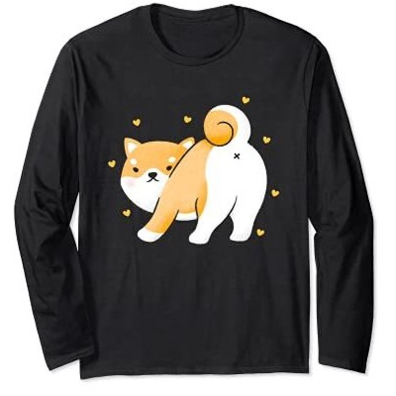 面白い柴犬の恋人シャツ日本の犬レトロな柴犬 長袖tシャツ 通販 Lineポイント最大0 5 Get Lineショッピング