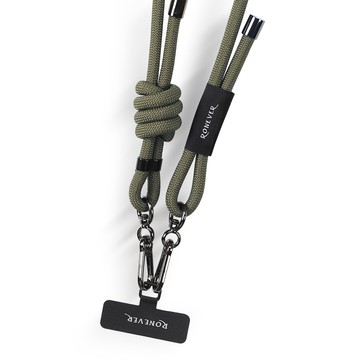 [RONEVER] 手機編織掛繩8mm/1.7M PD037-1 軍綠色