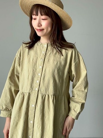 2WAY正反兩穿緹花棉質長袖洋裝(0F000668910) - Samansa Mos2