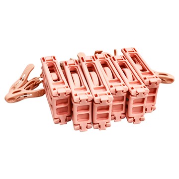 旅行出差便攜摺疊防滑晾曬衣架 6個 聚丙烯(PP)  粉色  1組