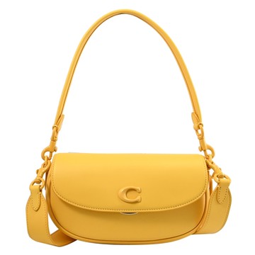 COACH EMMY 23 C LOGO翻蓋式兩用包/馬鞍包(黃)