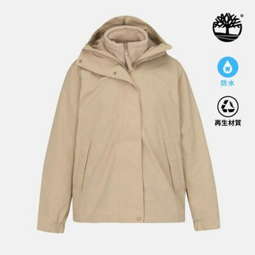Timberland官方旗艦 女款米色三合一防水外套|0YH5NY94