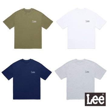 Lee 前後LOGO短T 男女適穿 白色 深藍 灰色 軍綠 LB502104