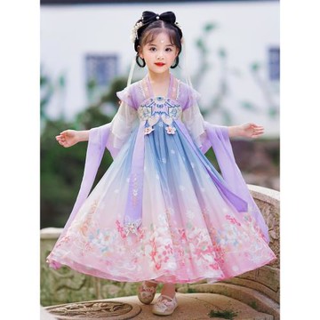 漢服女童中國風超仙公主連衣裙2026新款女孩裙子古風兒童古裝夏季
