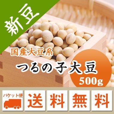 豆 大豆 つるの子大豆 北海道産 大粒 令和５年産 メール便 送料無料 500g ※日時指定不可・代引不可・同梱不可商品