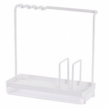 Homely Zakka 日式簡約鐵藝多功能清潔小物瀝水架/收納架/置物架  1層  白色  1個