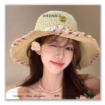 【HAO NICE】100%正品 DREW HOUSE 美國潮牌刺繡花朵編織草帽 帽子
