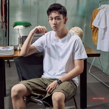 Regular短袖t恤男 加大尺碼素T 素色素踢 圓領T恤 夏季透氣新款男裝 寬鬆百搭100%純【滿199發貨】