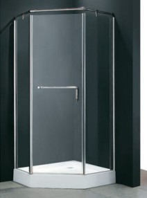 【麗室衛浴】 B-087S 簡框五角單門外開式淋浴拉門 100*100*185CM