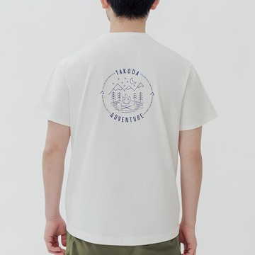 Tipi 男純棉短袖印花系列-露營去 男款 白色