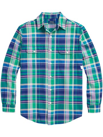 Polo Ralph Lauren - long-sleeve plaid shirt - men - Cotton - XL - Blue