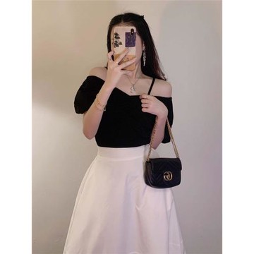 小心機女夏吊帶復古性感短袖上衣