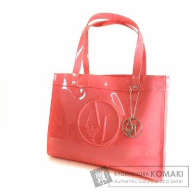 Armani Jeans 赤 トートバッグ AJロゴ ARMANI JEANS アルマーニ・ジーンズ ロゴ トートバッグ ビニール
