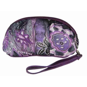 sandia-polo 手拿化妝包分類包進口超輕透明紗+皮革材質