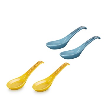 LE CREUSET -瓷器新采和風系列湯匙 2入 (水手藍/杏桃黃)