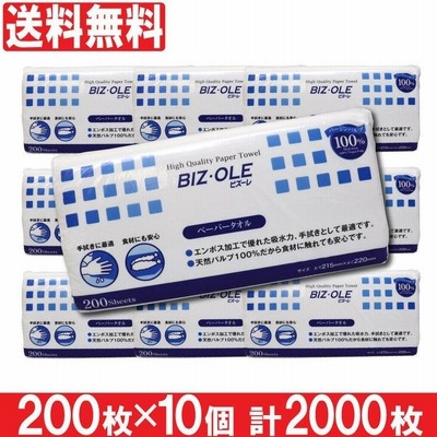 ペーパータオル レギュラー 200枚 10個セット 計2000枚 エンボス加工 キッチンクロス キッチンタオル キッチンペーパー 送料無料