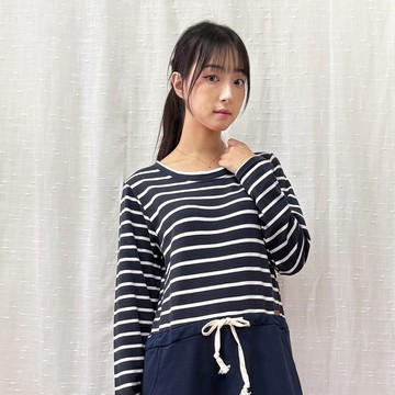 線條拼接圓領洋裝