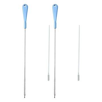 Babybear 吸管清潔刷Set兩件組 扁平手柄 好拿握 不鏽鋼材質  藍色  2組