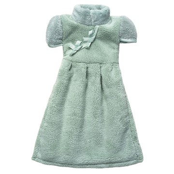 珊瑚絨小洋裝吸水擦手巾 柔軟纖維 瞬間吸水  綠色  1個