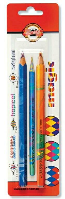 KOH-I-NOR 三角筆桿無木六角筆桿3入卡裝*3408【APP滿額下單10%點數(單一帳號最高5000點)】1/31止