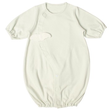 akachan honpo - 長袖連身衣-穿脫輕鬆、省時-綠色 (50~60cm)