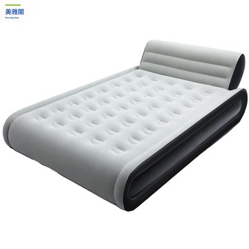 免運 定制 植絨充氣高床帶靠背雙人40孔內置氣泵充氣高床【MYG10251】