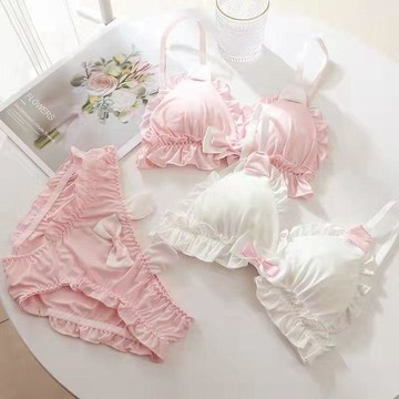 可可裡🌺超萌內衣學生初中生可愛蘿莉顯瘦兔子耳朵無鋼圈顯小內衣女套裝