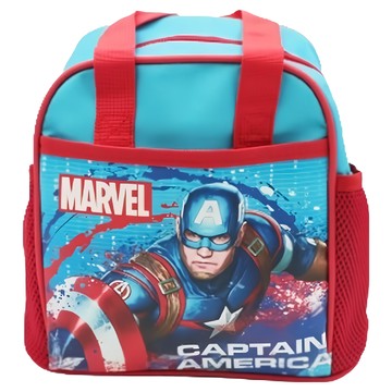 MARVEL 漫威 CAPTAIN AMERICA 美國隊長單層便當袋 尼龍材質  23 x 20 x 15cm  深藍 + 紅  1個