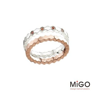 MiGO 依戀白鋼戒指-玫瑰金