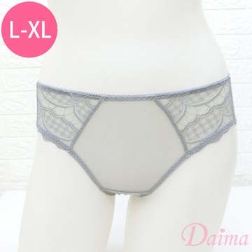 內褲【台灣製/MIT】(F-XL) 透膚網紗蕾絲內褲_灰藍#T1305