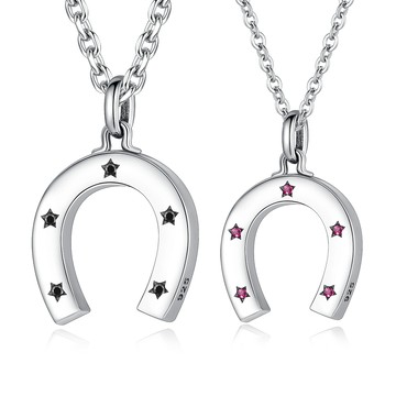 純銀項鍊．馬蹄鐵｜情侶對鍊．單一價｜客製刻字