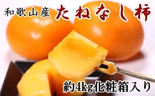 和歌山産のたねなし柿2L～4Lサイズ約4kg（化粧箱入り）※9月下旬から順次発送