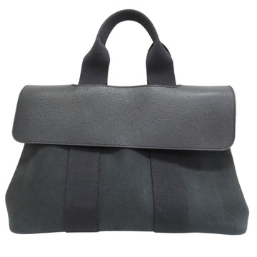 HERMES 愛馬仕 黑色 帆布 Valparaiso PM 手提包 口J刻 【二手名牌BRAND OFF】