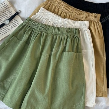 大碼短褲 多色可選 3XL 【純棉】工裝短褲女 夏季寬鬆短褲 外穿闊腿薄款五分褲 女生短褲 休閒短褲 韓版休閒短褲