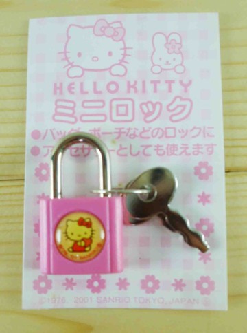 【震撼精品百貨】Hello Kitty 凱蒂貓~迷你鎖頭(附鑰匙)-粉色