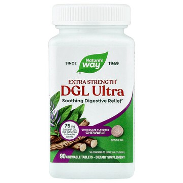 Nature's Way, DGL Ultra，特強型，巧克力味，90 片咀嚼片